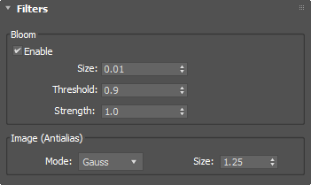 Filters in Iray=+