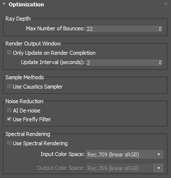 Iray+ Optimization Settings