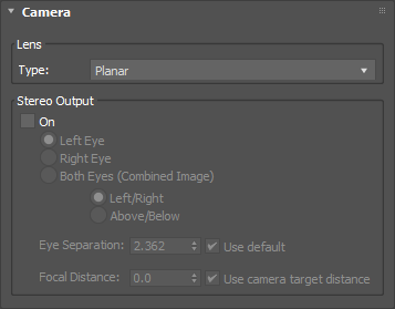 The Iray for 3ds Max Camera rollout