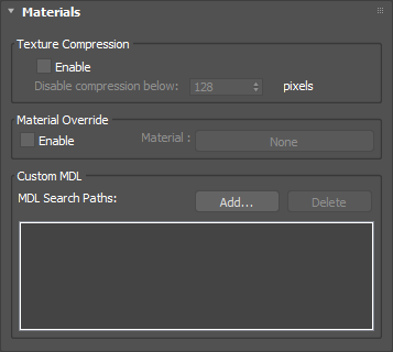 The Iray for 3ds Max Material rollout