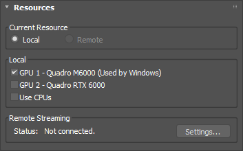 The Iray for 3ds Max Resources rollout