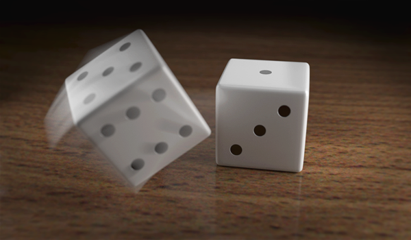 Dice rendered using Motion Blur