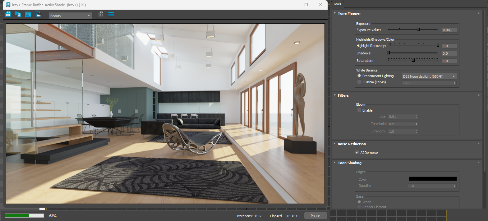 The Iray+ Frame Buffer Window