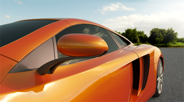 Car rendered using Iray+ Depth of Field