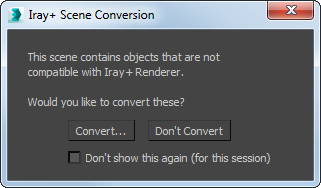 Scene Conversion Dialog