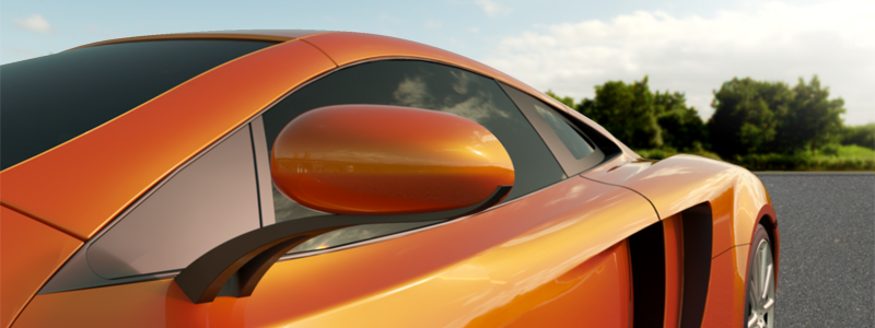 Car rendered with Iray+ Metallic Paint material